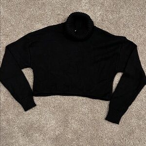 Garage cropped black turtleneck sweater